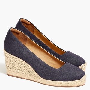 J.Crew Canvas espadrille wedges size 9 NIB